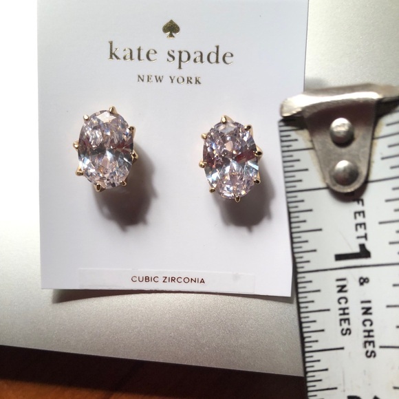 NWT Kate Spade Shine On CZ Stud Post Earrings Gold Plated Over Brass - Picture 2 of 6